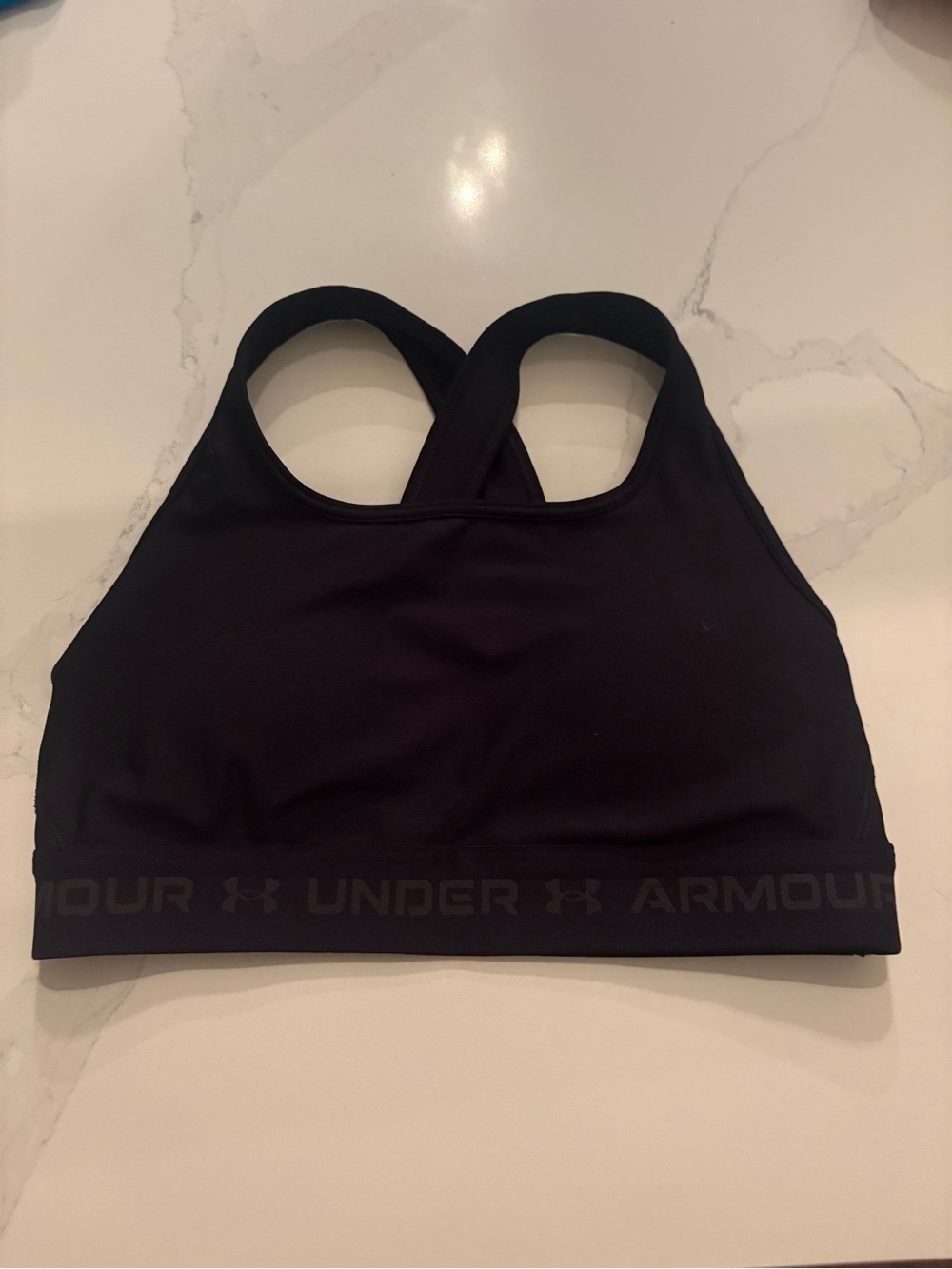 Under Armour Black Racerback Sports Bra with Branded Band